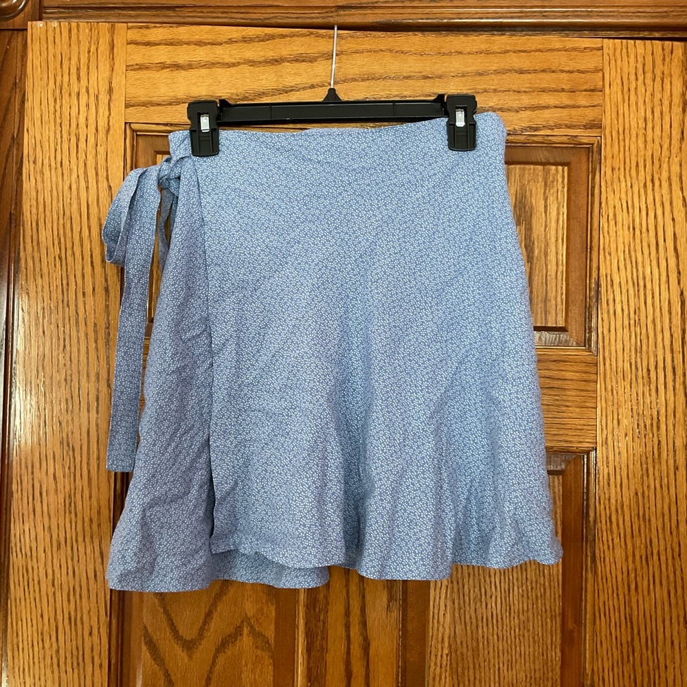 Brandy Melville light blue wrap skirt